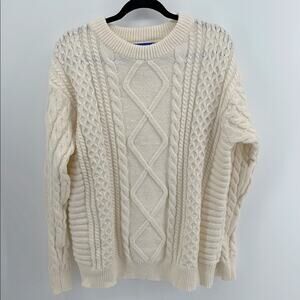 Aelfric Eden cable knit oversized crewneck pullover sweater sz L